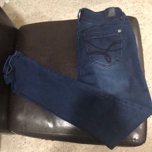 WOMENS WALLFLOWER SKINNY JEANS SIZE 0 REG DARK STRETCHY DENIM